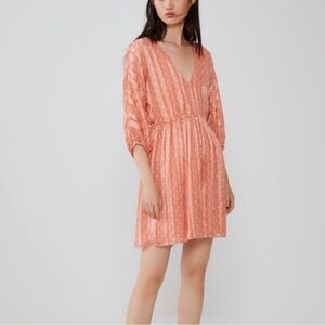 Zara Satin Pleated Polka Dot Mini Dress NWT